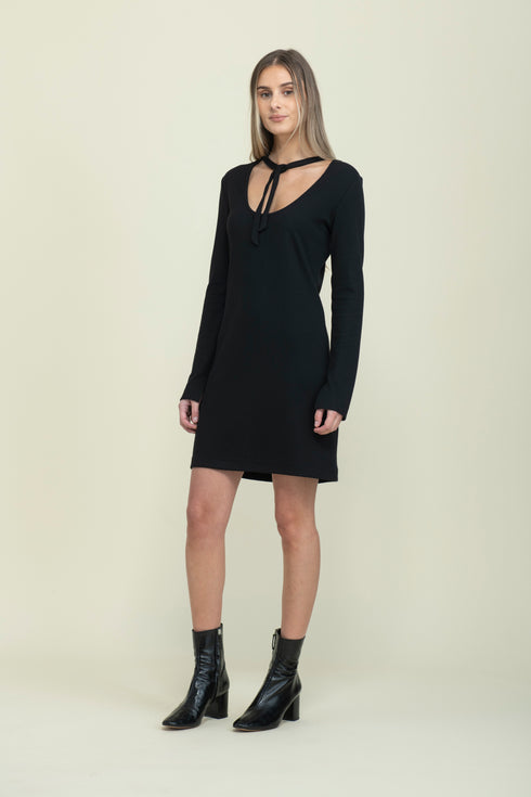 Katie-Reversible Tie Neck Dress